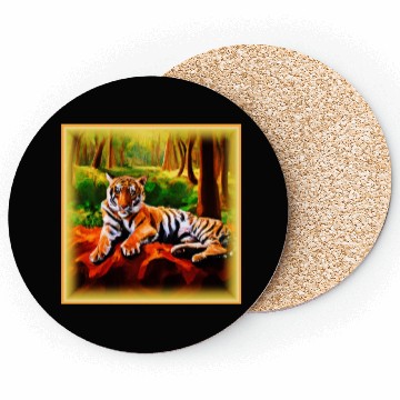 Discover "Majestic Tiger Resting in The Wild". Buy Now Coasters