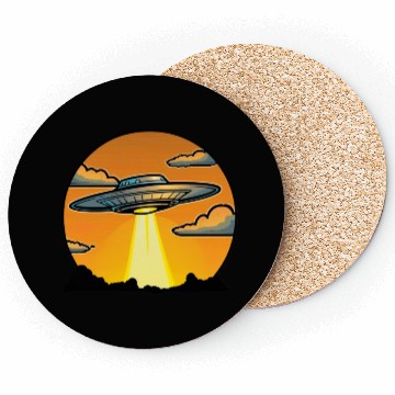 Discover UFO Abduction Sticker Coasters