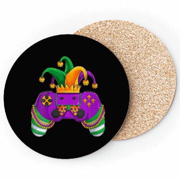 Discover Womens Funny Mardi Gras Video Games Controller Jes Coasters