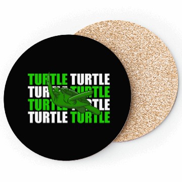 Discover Turtle illustration green Coasters