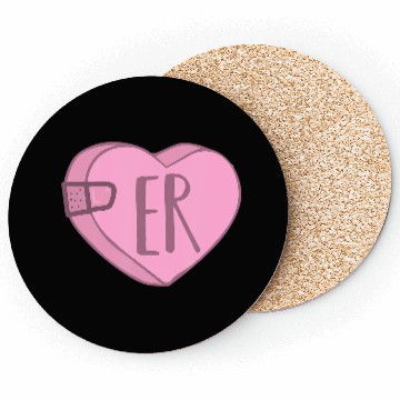 Discover Cute ER Nurse Candy Heart Coasters