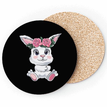 Discover Easter Bunny Cute bunny Flowers Eggs Coasters