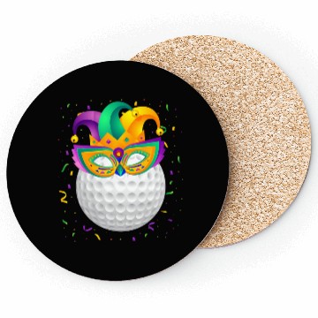 Discover Golf Ball Mardi Gras Coasters