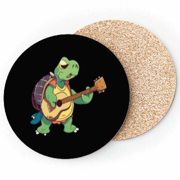 Discover Turtle Tortoise Guitar Players Guitarist Coasters