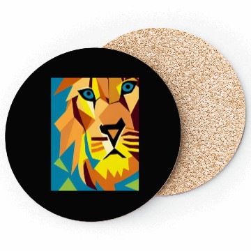 Discover Abstract Geometric Lion Coasters