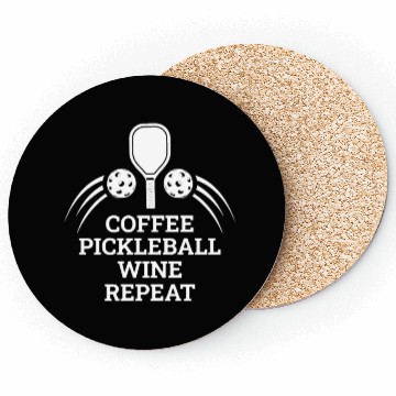 Discover Coffee Pickleball Wine Repeat Coasters
