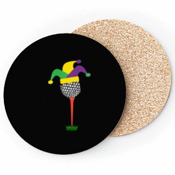 Discover Golf Ball Hat Fun Mardi Gras Coasters