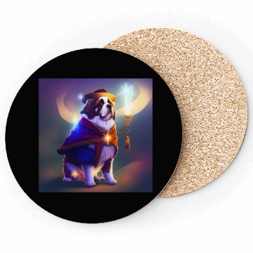 Discover Saint Bernard Dog as a Wizard Coasters