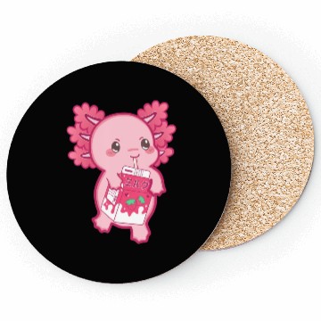 Discover Kawaii Axolotl Strawberry Milk Teen Girl Kids Japa Coasters