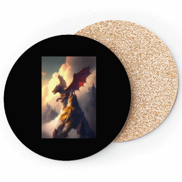 Discover Mystical Dragon in fog Coasters