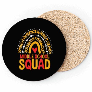 Discover Back To School Leopard Middle School Squad Coasters