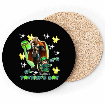Discover Kids St. Patrick's Day Shamrock "Thor, anime" Coasters