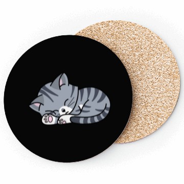 Discover Grey Tabby Sleeping Coasters