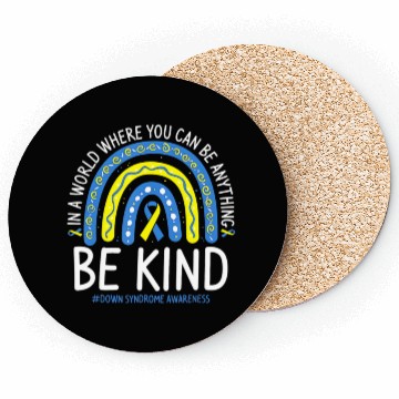 Discover Be Kind Rainbow World Down Syndrome Awareness Day Coasters