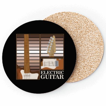 Discover Electric Guitar Player String Instrument Music Coasters