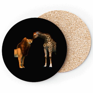 Discover Lion kisses giraffe Coasters
