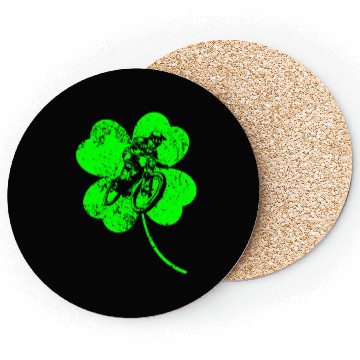 Discover Downhill-biking St. Patrick's day shamrock Coasters