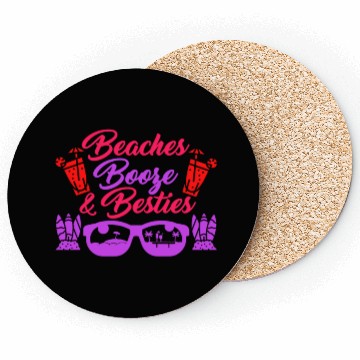 Discover Beaches Booze Besties Summer Vacation Spring Break Coasters