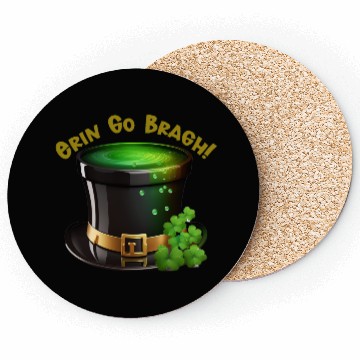 Discover Get Lucky with this 'Erin go Bragh' Top Hat Design Coasters