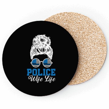 Discover Police Wife Life Cop Law Enforcement Officer Coasters