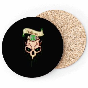 Discover PI Day Irrational Skull Forest Green Edition Coasters