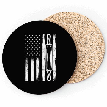 Discover USA Flag Bread Baker America Coasters