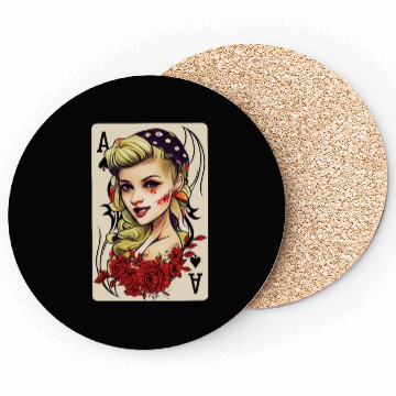 Discover Rockabilly 50s Pin Up Zombie Psychobilly Ace Card Coasters