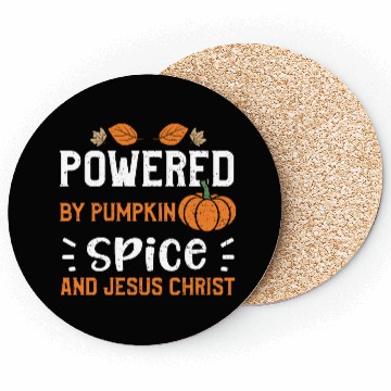 Discover Powered By Pumpkin Spice And Jes... Coasters