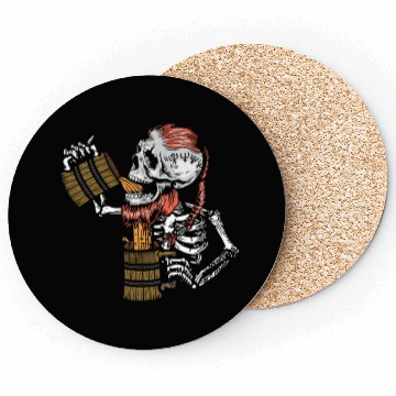 Discover Drunk Viking Skeleton - Beer Coasters