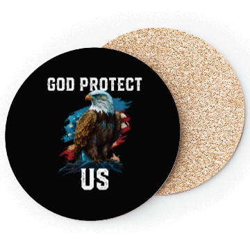 Discover God Protect US American Bald Eagle Christian 4th Coasters