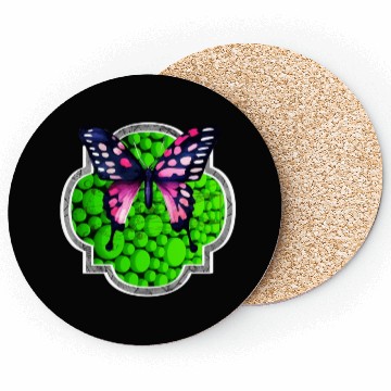 Discover Purple Butterfly, Green Dots, Astrology Coasters