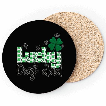 Discover Lucky dog dad St. Patrick`s letters with shamrock Coasters