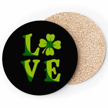 Discover Love shamrock lucky charm St. Patrick's Day Coasters