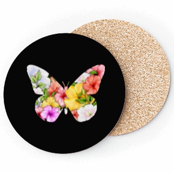 Discover Coconut Girl Aesthetic Butterfly Hibiscus Coasters