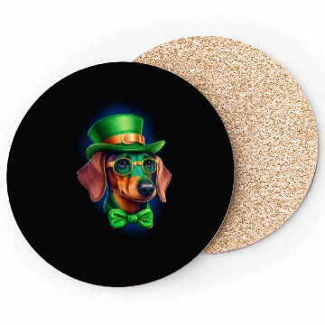 Discover St. Patricks Day Dachshund Wiener Dog Shamrock Coasters