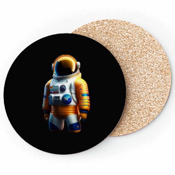 Discover Astronaut transparent, Orange and White Coasters