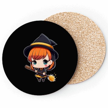 Discover Cute But Witchy Chibi Witch Wicca Coasters