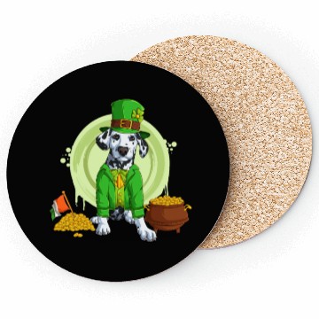 Discover Dalmatian Puppy, Irish Flag, Gold, Shamrock Dog St Coasters