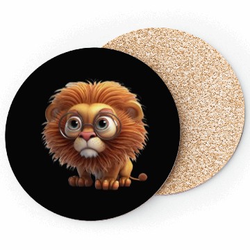 Discover Cute little lion comic character Coasters