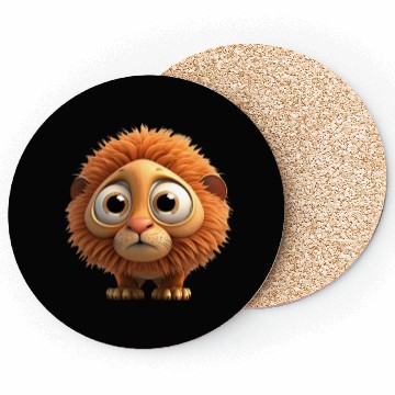 Discover Cute little lion comic character Coasters
