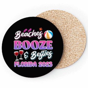 Discover Beach Booze Besties Florida Vacation Spring Break Coasters