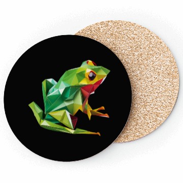Discover Vibrant Origami Frog - Handcrafted with Precision Coasters