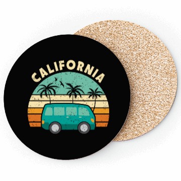 Discover California Hippie van Surf Surfer Sunset Coasters