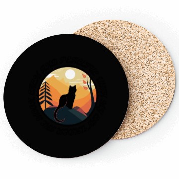 Discover Calm and peaceful with my cat under the moon Coasters