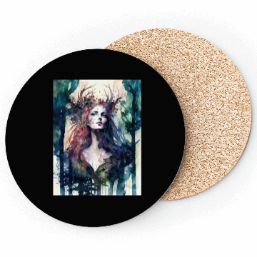 Discover Nature Goddess - Woodland Witchy Forest Greenwoman Coasters