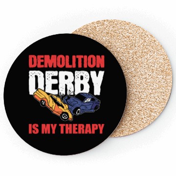 Discover Demolition Derby Is My Therapy Race Track Coasters