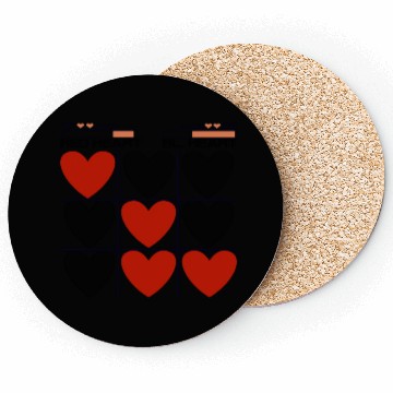 Discover Tic Tac Toe Red Heart vs. Black Heart Coasters