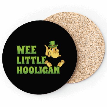 Discover Wee Little Hooligan t-rex Dinosaur St Patrick Day Coasters