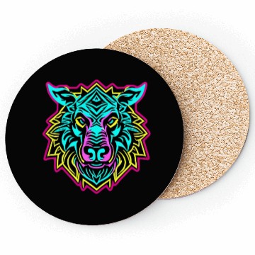 Discover IdyllBeast Neon Wolf Coasters