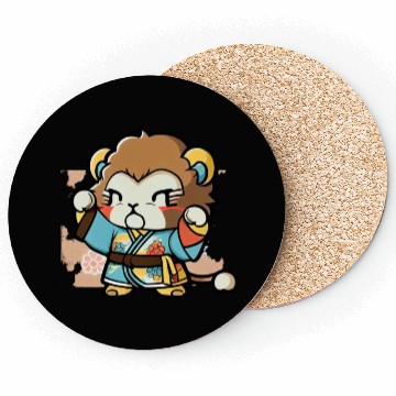 Discover lion in kimono Coasters